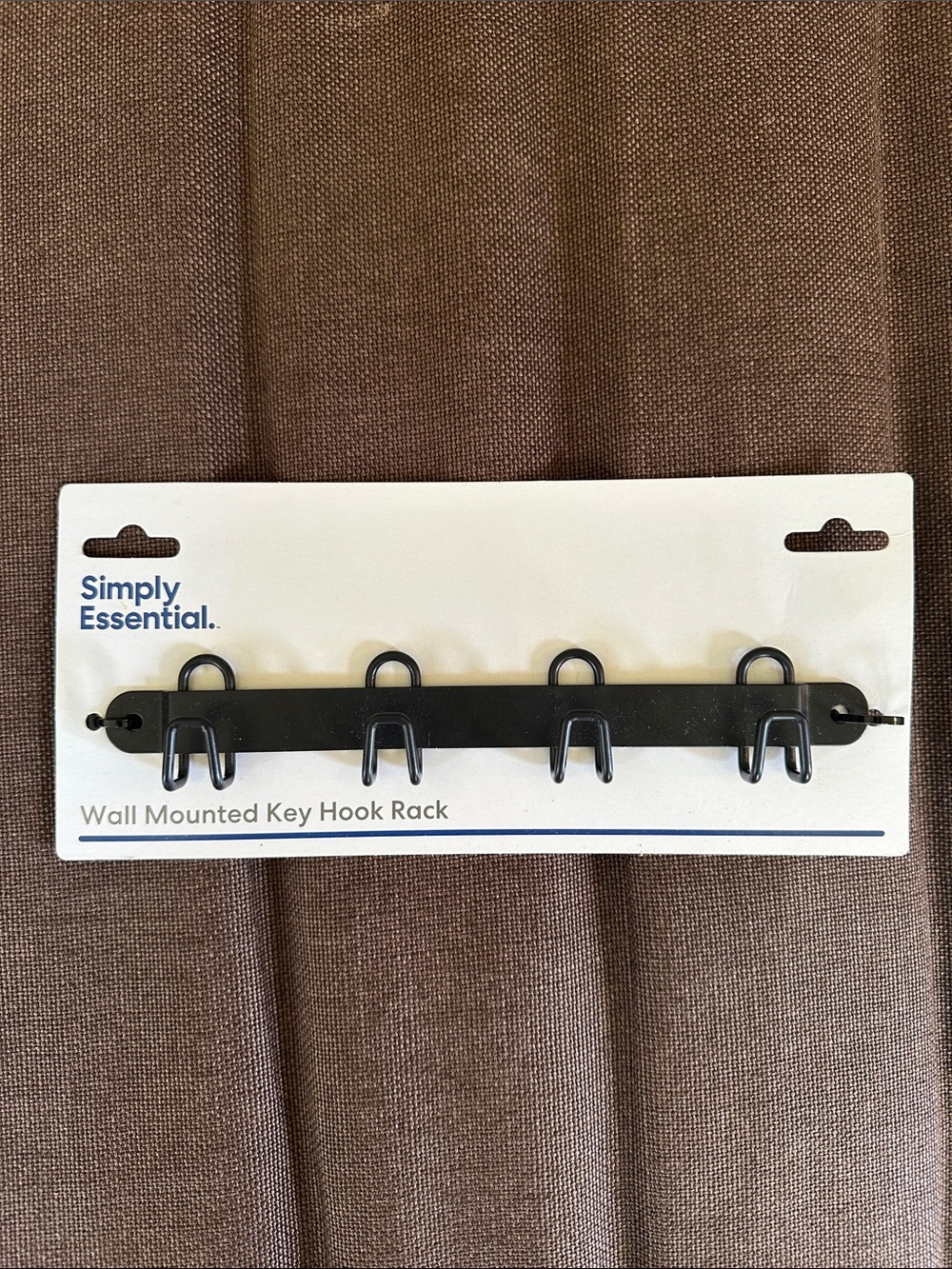 Simple Essential Black Wall-Mounted Key Hook Rack